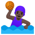 woman playing water polo, dark skin tone